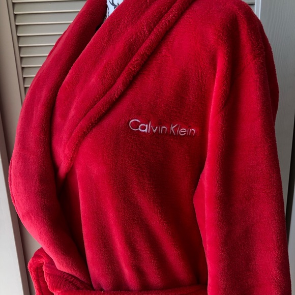 NWOT Calvin Klein Red Belted Robe Size XS/S - Picture 6 of 11